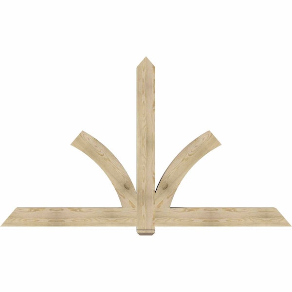 Ekena Millwork Redmond Rough Sawn Timber Gable Bracket, Douglas Fir, 96"W x 56"H x 6"D x 6"F, 14/12 Pitch GBW096X56X0606RED00RDF - main